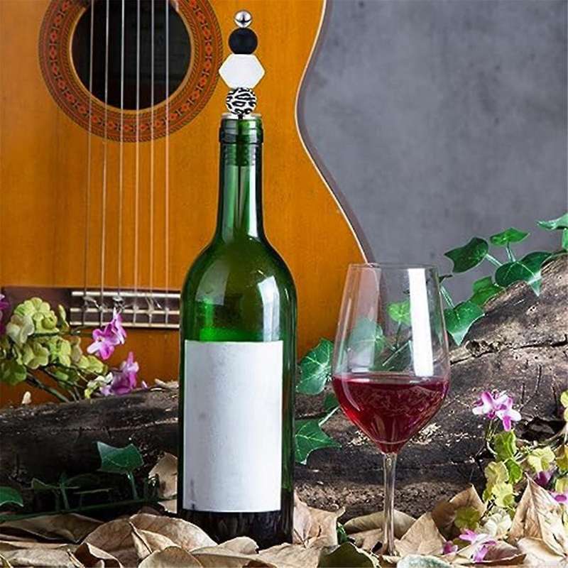40pcs Beaded Wine Stoppers for Wine Bottle Decoration Beaded Wine Stoppers Reusable Alloy Wine Keepe