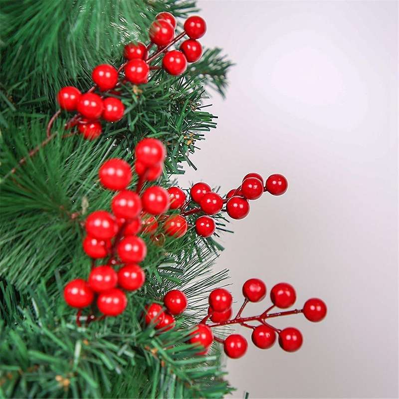 40PCS Christmas Simulation Berry 14 Berries Artificial Flower Fruit Cherry Plants Christmas Party De