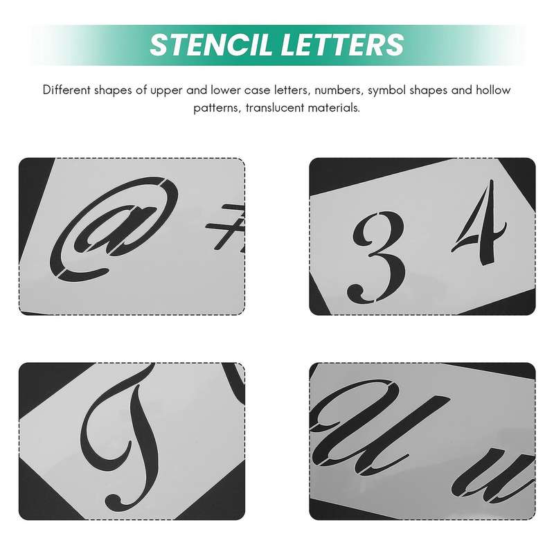 40pcs Art Letter Stencil Reusable Number Upper and Letters Mold Set Diy Handicraft Spray Drawing Mo