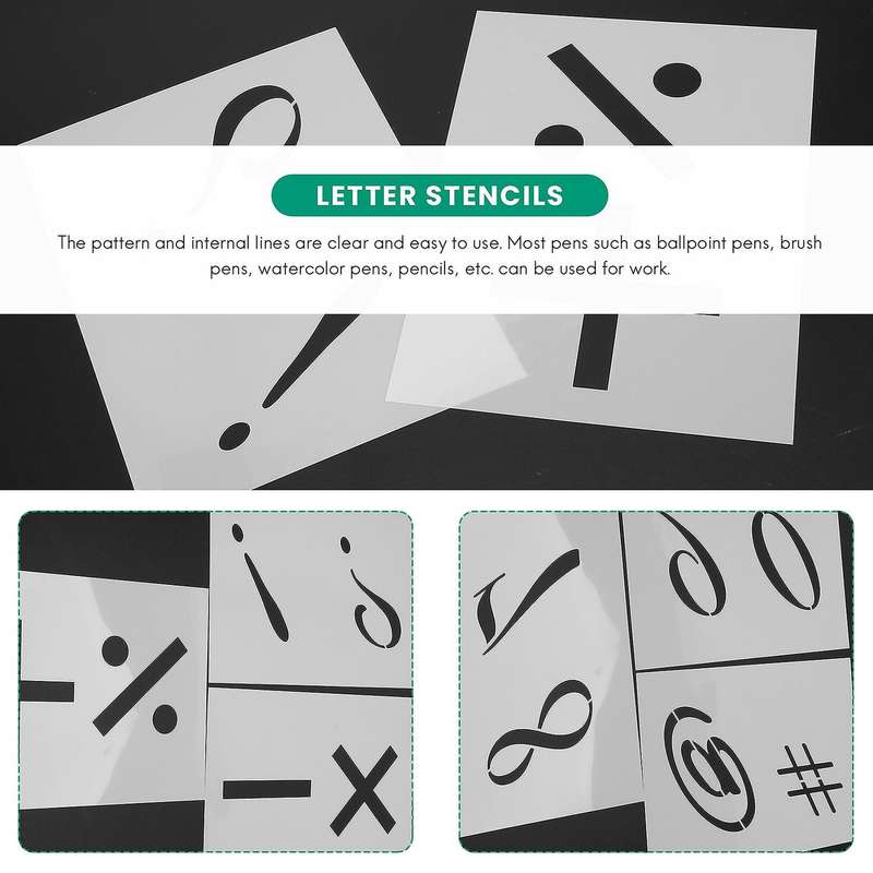 40pcs Art Letter Stencil Reusable Number Upper and Letters Mold Set Diy Handicraft Spray Drawing Mo