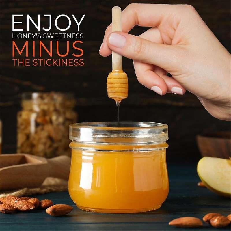 40pcs Honey Dipper Sticks -3.15inch Mini Wooden Honeycomb Sticks, Honey Stirrer Stick for Honey Jar