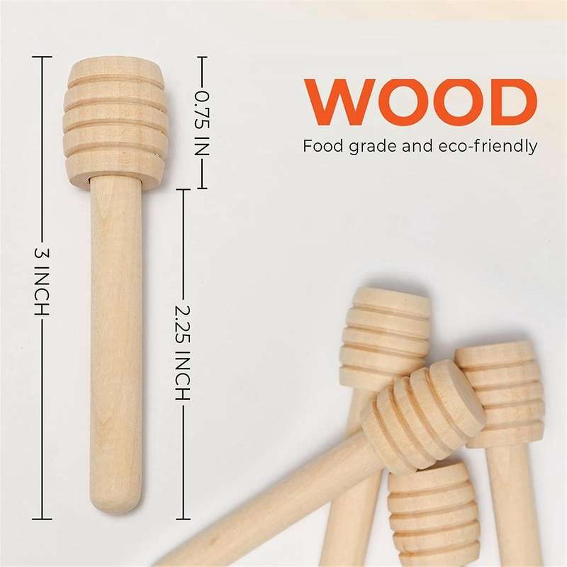 40pcs Honey Dipper Sticks -3.15inch Mini Wooden Honeycomb Sticks, Honey Stirrer Stick for Honey Jar