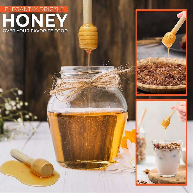40pcs Honey Dipper Sticks -3.15inch Mini Wooden Honeycomb Sticks, Honey Stirrer Stick for Honey Jar
