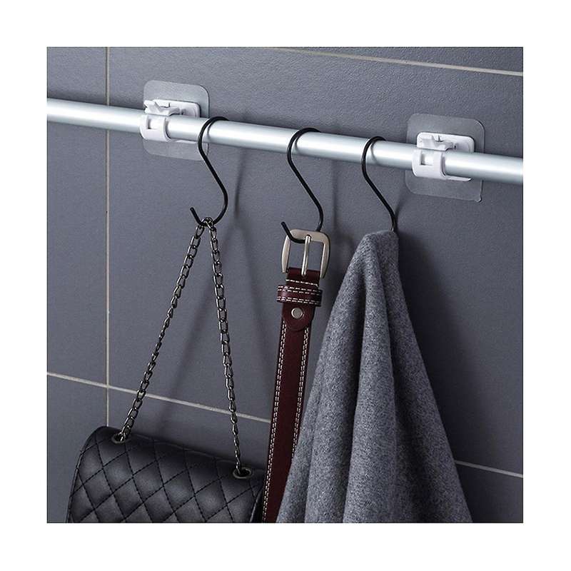 40pcs Curtain Rods No Drill Curtain Rod Brackets Hooks Nail Free Adjustable Stick On Curtain Rod Tra