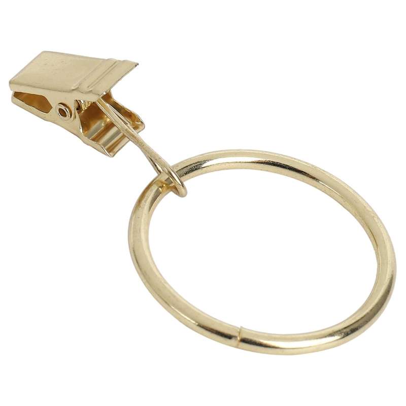 40PCS Curtain Rings with Clips, Strong Drapery Clips Hooks on Tension Rod Bracket, 1.26 Inch Interio