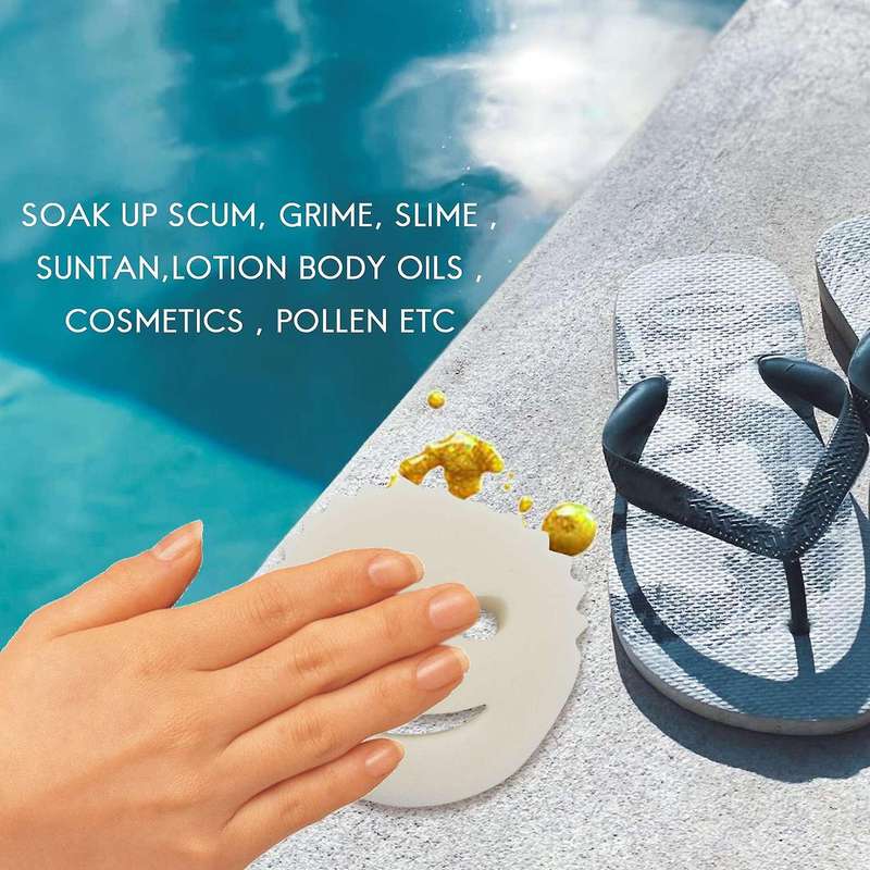40pcs Oil Absorbing Sponge Swimming Pool Hot Tub and Round Face Absorb Sludge Dirt and Scum Mainten
