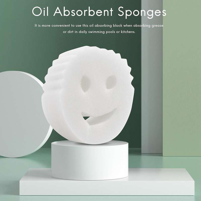 40pcs Oil Absorbing Sponge Swimming Pool Hot Tub and Round Face Absorb Sludge Dirt and Scum Mainten