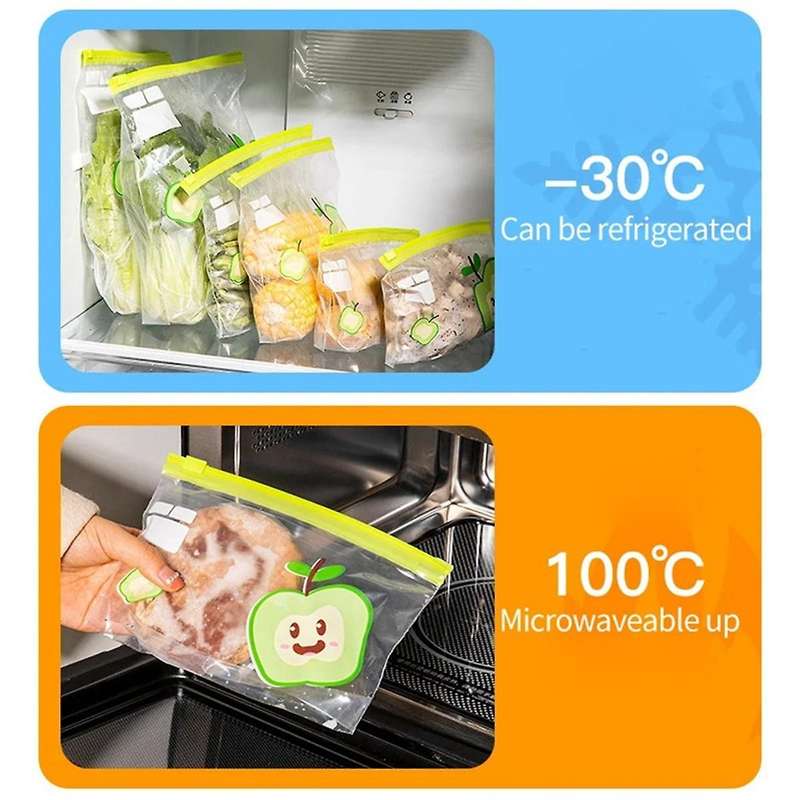 40pcs Reusable Transparent Storage Bag -keeping Bags Zip Lock Bag Food Grade Kitchen Organizer Freez