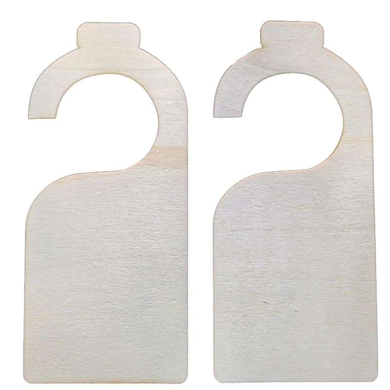 40PCS Unfinished Wood Door Sign Blank Wooden Hanger Plaque DIY Craft Project Message Notes Memo Boar