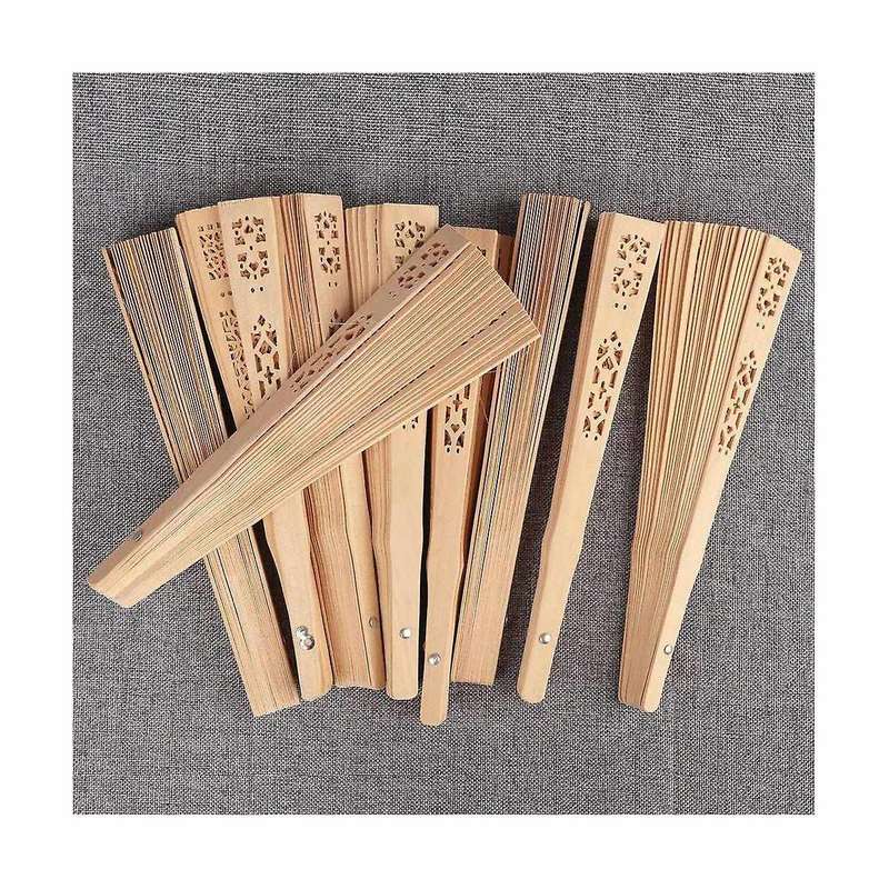 40pcs Wooden Hand Fans,8 Inch Foldable Wedding Hand Fans with Engraving,perfect for Birthdays,home D