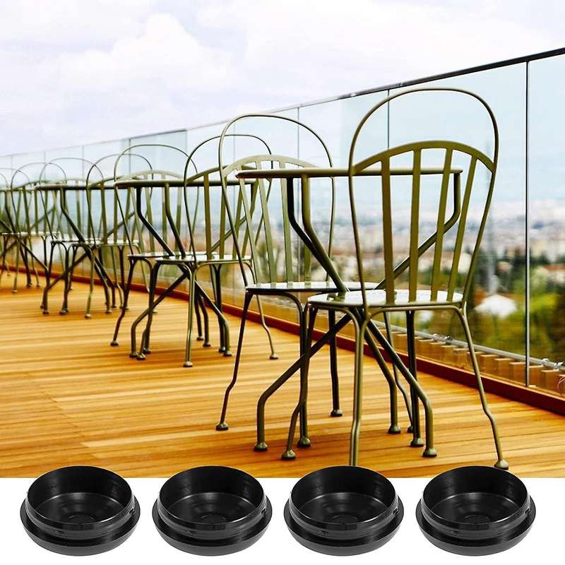 40PCS Wrought Iron Patio Furniture Glides 1 1/2 Round Outdoor Chair Leg Protection Cover Floor Prot