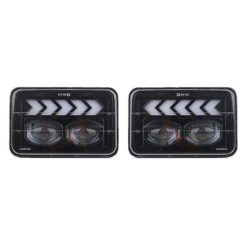 40W 4x6 LED Headlight Waterproof LED Projector Headlight Hi-Lo Beam DRL for xJ Car Accessories