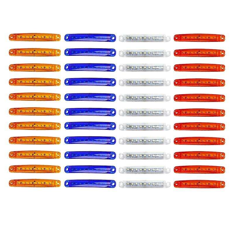 40X Red/Amber/White/Blue Sealed 9 Led Side Marker Light for Truck Trailer Lorry