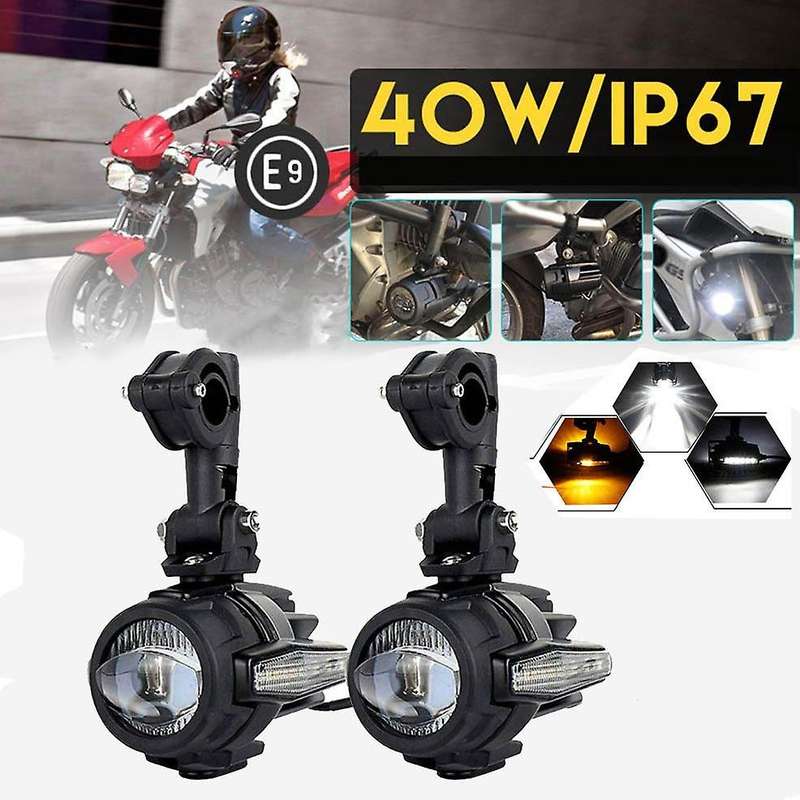 40W Universal Motorcycle LED Auxiliary Light 6000K Driving Fog Lamp Spotlights Headlights for R1200G