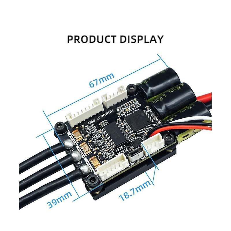 4-13s Lipo Esc Speed Control Mini Fsesc6.7 70a Base On Vesc6.6 with Aluminum Anodized Heat Sink Fo
