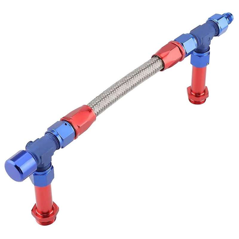 4150 Braided Dual Feed Fuel Line Kit, AN8 Dual Feed Fuel Line Kit Fittings for 4150 Based with AN6 A
