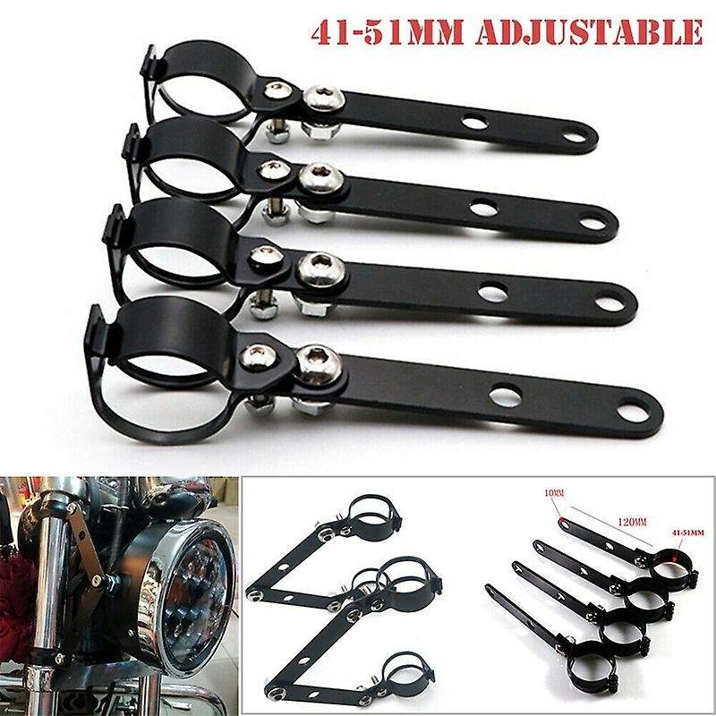41mm-51mm Fork Black Headlight Mount Bracket Cafe Motorcycle head light lamp Holder Adapter