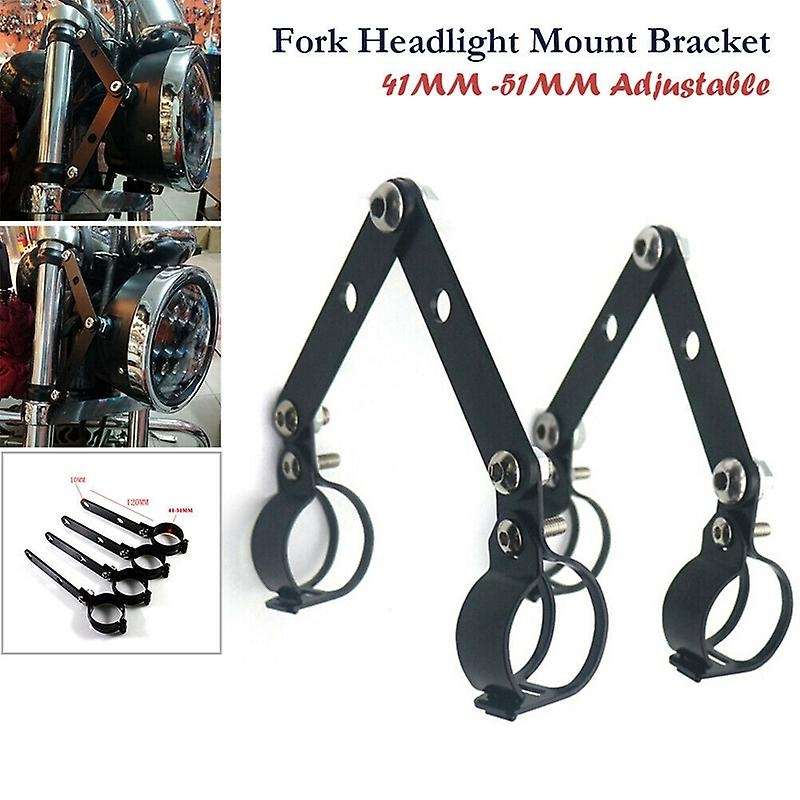 41mm-51mm Fork Black Headlight Mount Bracket Cafe Motorcycle head light lamp Holder Adapter
