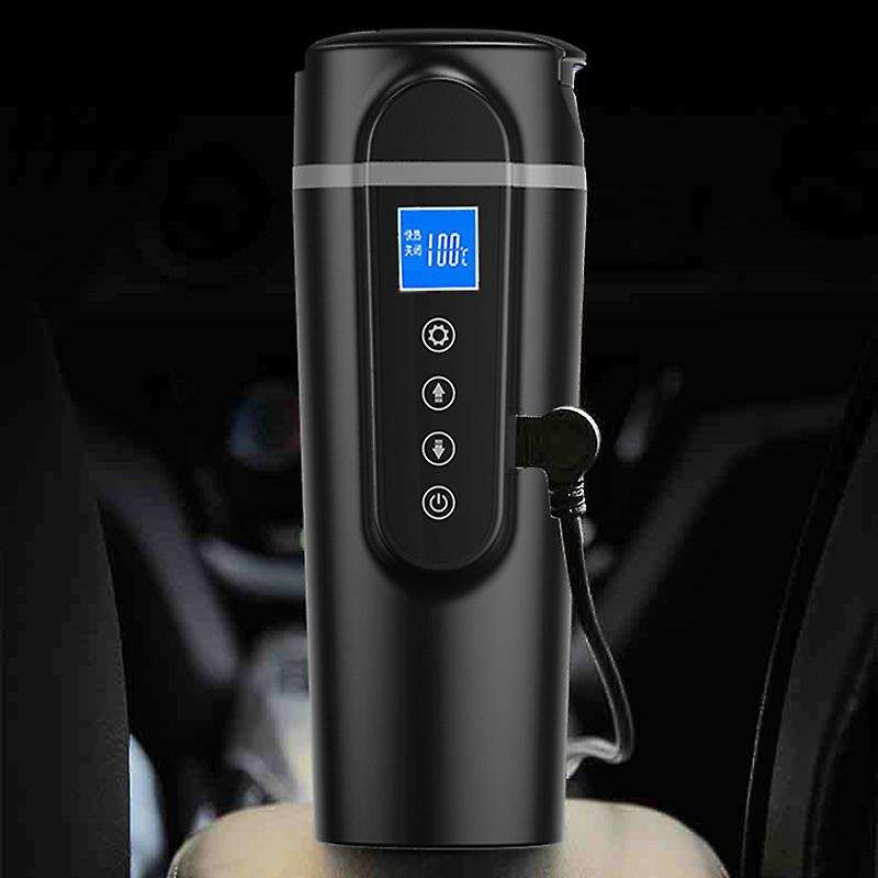 420Ml Stainless Steel Car Heating Cup 12V/24V LCD Display Electric Water Cup Portable Kettle Coffee