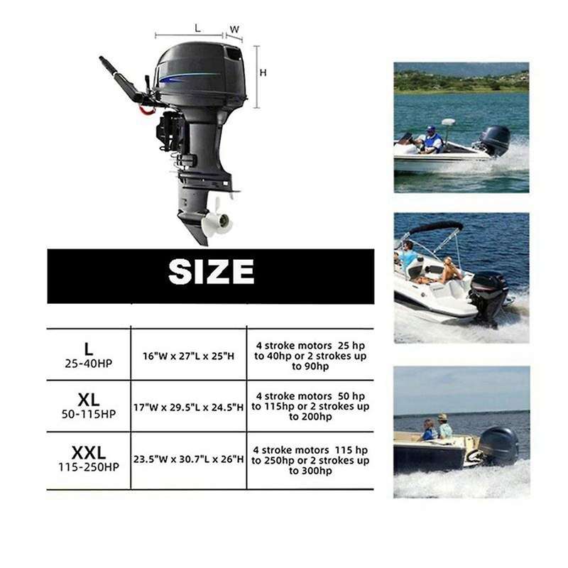 420d Silver-coated Outboard Motor Protective Cover, Waterproof and Dustproof Motor Engine Half Cove