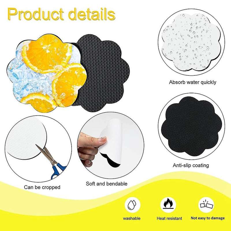 42pcs Sublimation Coasters Heat Transfer Cup Coaster,heat Press Printing Crafts Cup Mat,non-slip Co