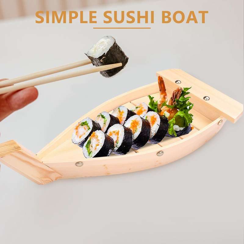42X17X7.5Cm Japanese Cuisine Sushi Boats Sushi Tools Wood