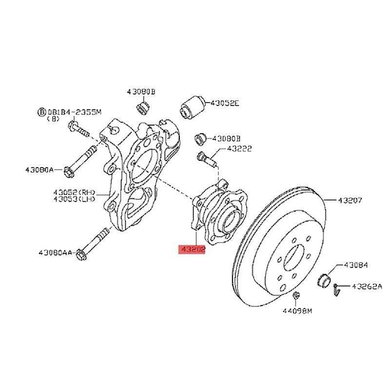 43202-EA500 43202-4X00A Rear Axle Hub Assembly for R51 2005-2013 Wheel Bearing Unit 43202-ZP80A