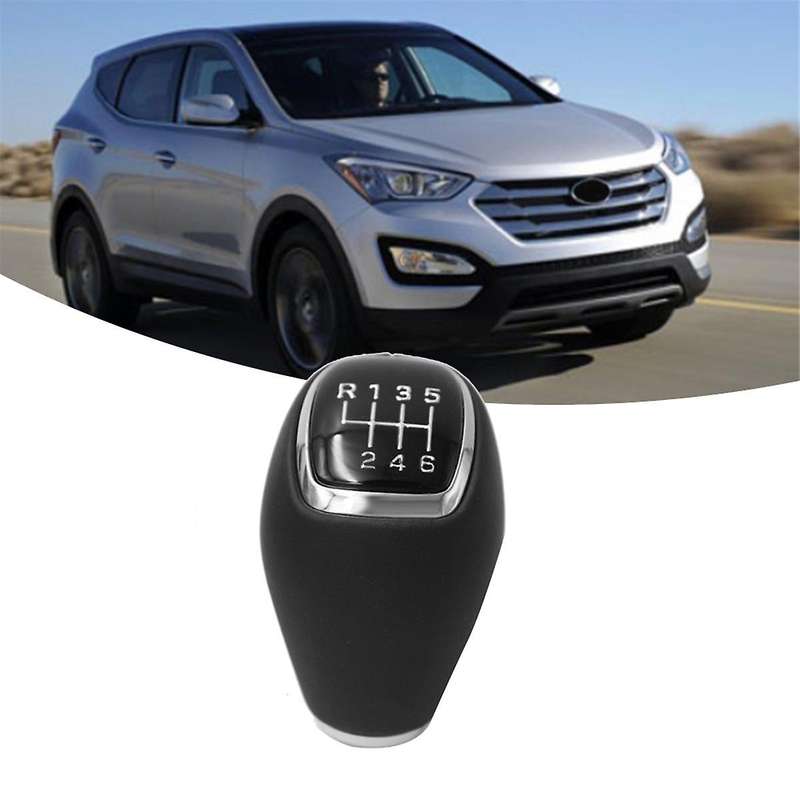 437112W200 Car 6 Speed Manual Leather Gear Shift Knob for IX45 Sports 2012-2015 Car Accessories