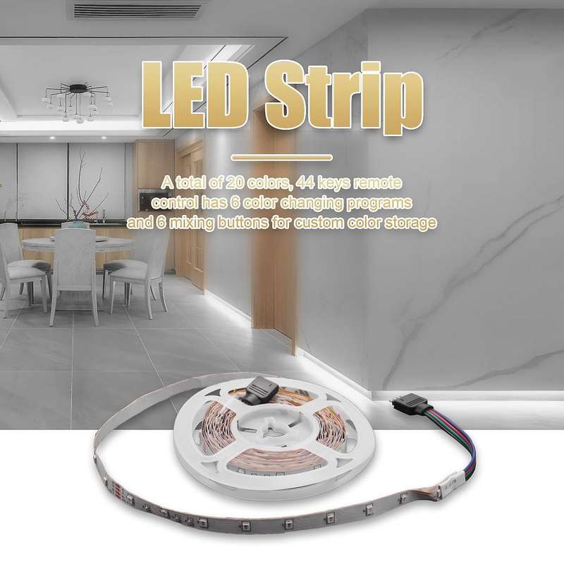 44 Key Remote Control Rgb 5m 3528 300 Smd Stripe Bar 12v