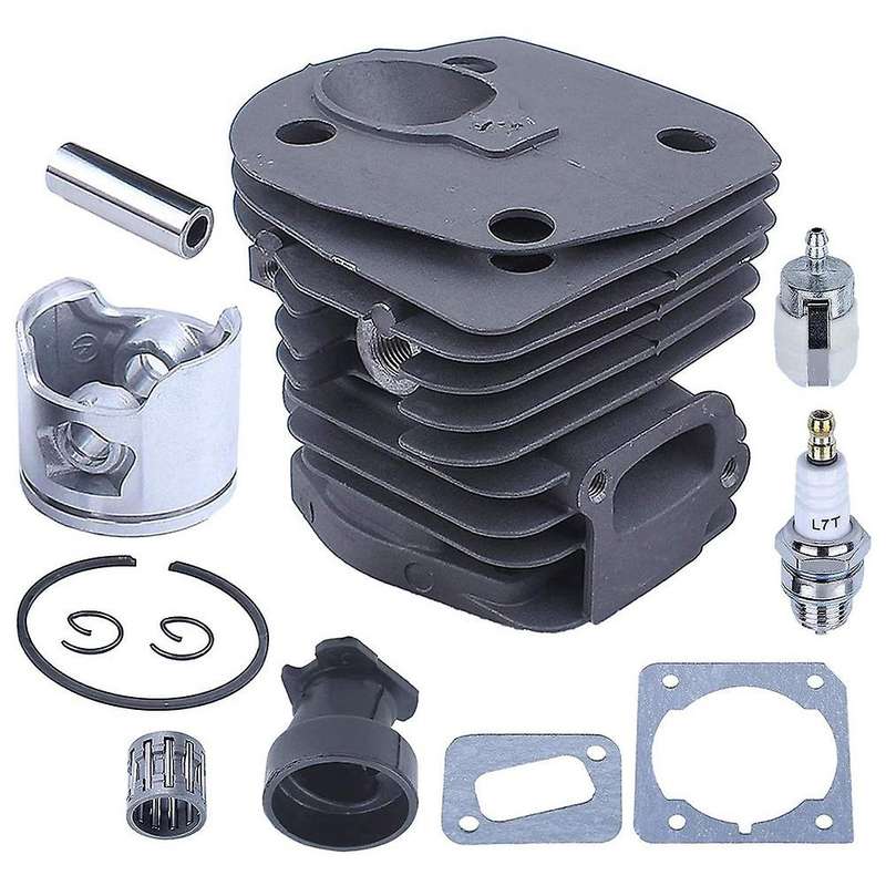 44MM Chainsaw Cylinder Piston Gasket for 350 351 353 with Intake Manifold Needle Bearing Spark Plug