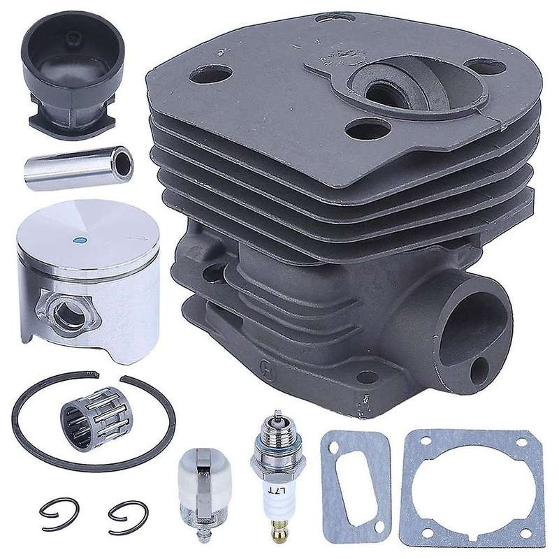 44MM Chainsaw Cylinder Piston Gasket for 350 351 353 with Intake Manifold Needle Bearing Spark Plug