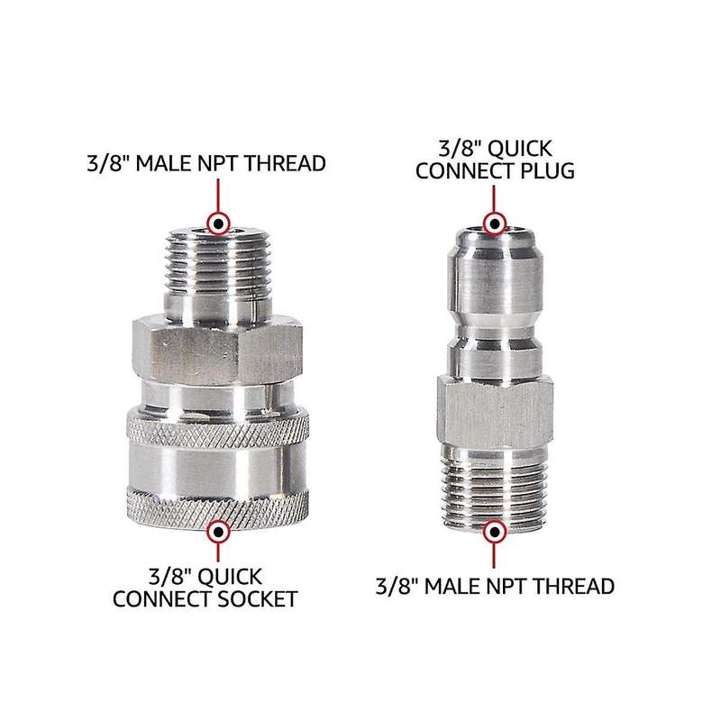 4500psi Ball Valve Kit Switch with 3/8inch Quick Plug Connector for Pressure Washer Hose Pump