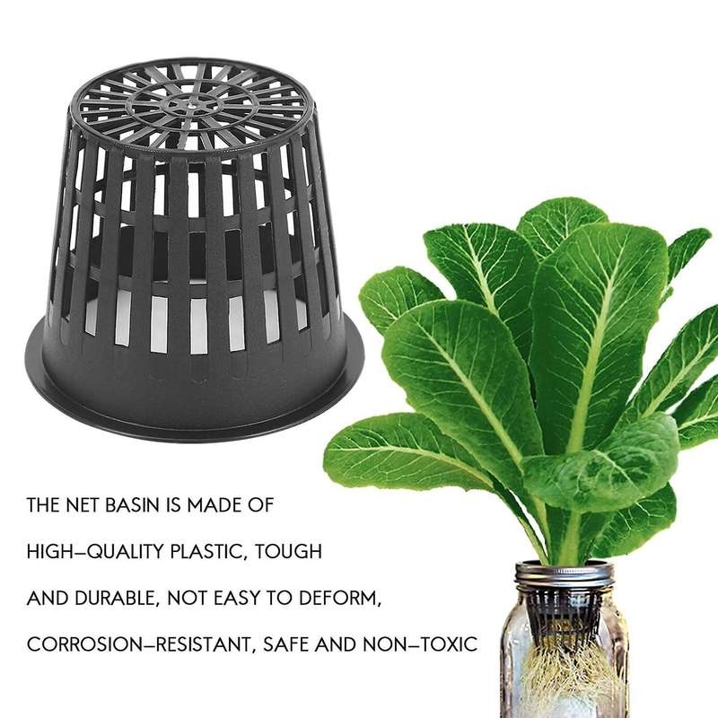 45 Pieces Hydroponic Net Pots, Plastic Net Pot for Garden Balcony Hydroponics and Soilless Culture (