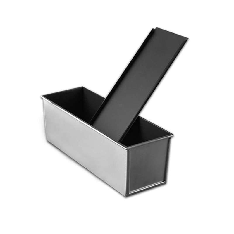 450g Aluminum Alloy Black Non-stick Coating Toast Boxes Bread Loaf Pan Cake Mold Baking Tool with Li
