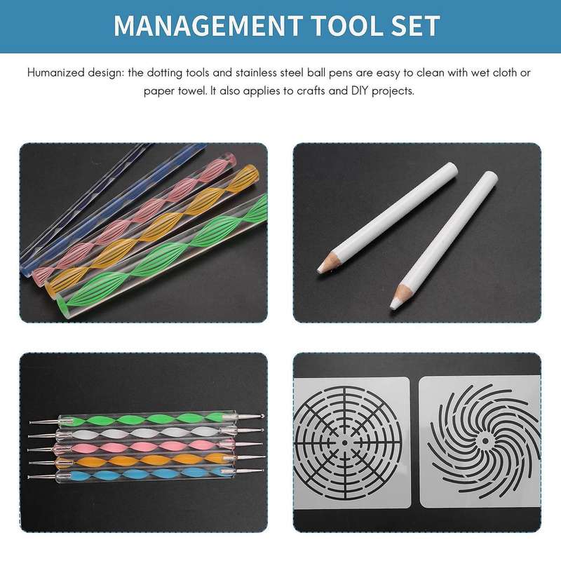 45 Pcs Mandala Dotting Tools Set, Stencil Painting Arts Supplies Tools Kits Including Stencil Templ
