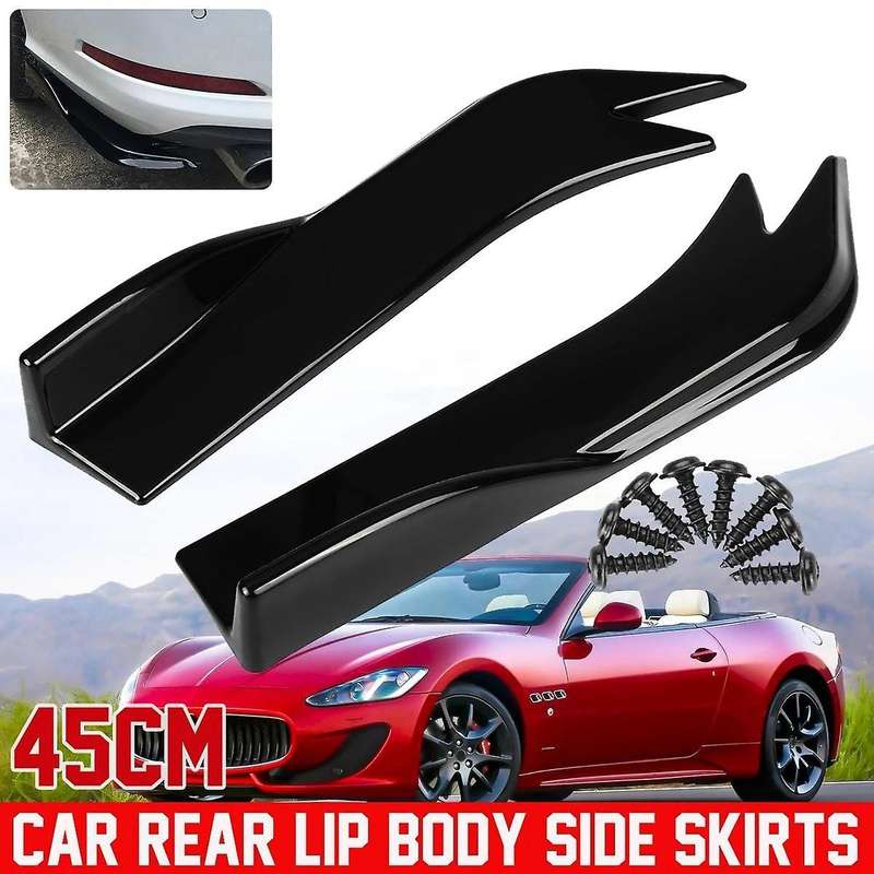 45CM 2Pcs Car Rear Bumper Spoiler Lip Side Skirt Splitters Protector Guard Anti-Crash Diffuser Lip U