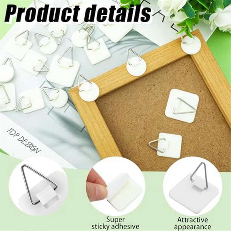 45Pcs Adhesive Picture Frame Foam Board Picture Hanger for Wall Art Photo Frame Bathroom Closet Kitc