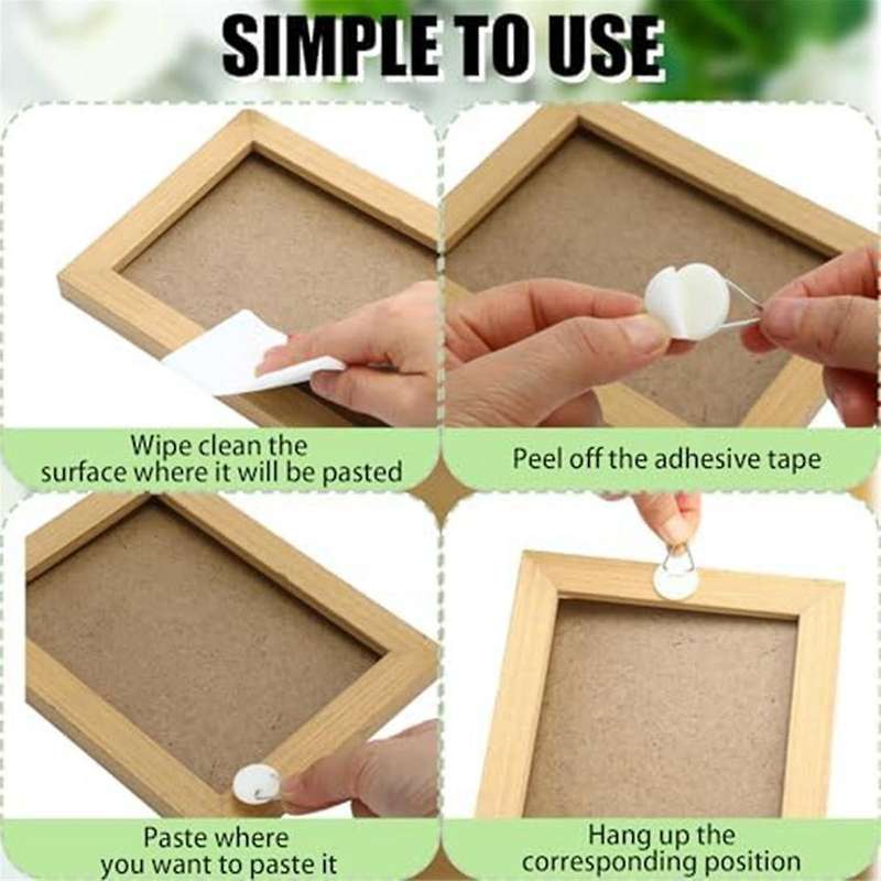 45pcs Adhesive Picture Frame Foam Board Picture Hanger for Wall Art Photo Frame Bathroom Closet Kit