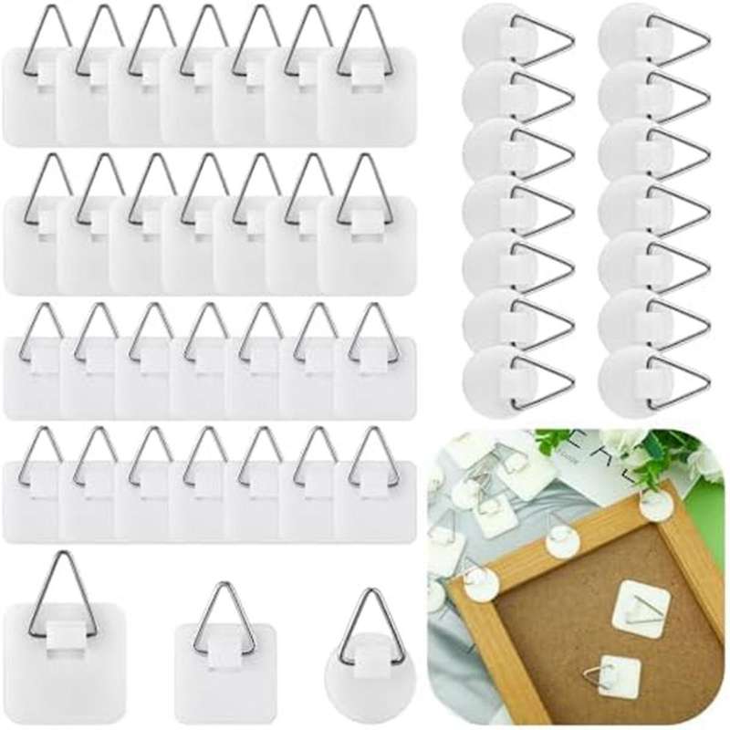 45pcs Adhesive Picture Frame Foam Board Picture Hanger for Wall Art Photo Frame Bathroom Closet Kit