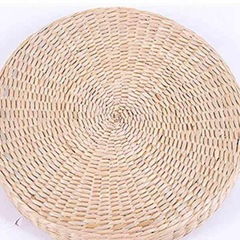 45cm Yoga Mats Round Pouf Tatami Floor Pillow Cushion Straw Meditation Thickening Soft Yoga Equipme