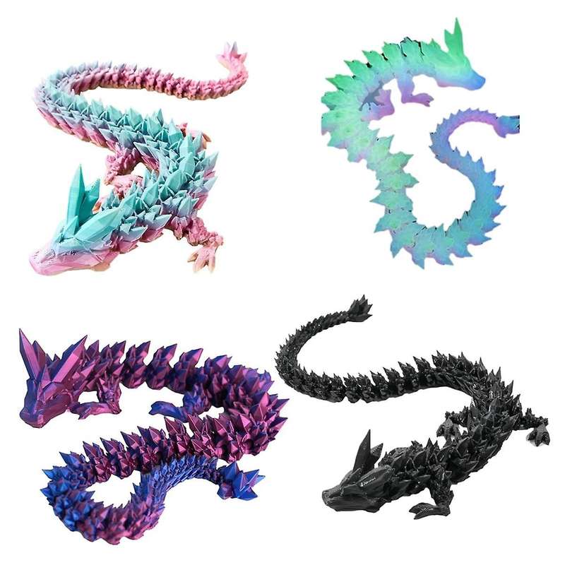 45CM Movable Dragon Ornament with Joints Dragon Ornament Stress Reducing Desktop Toy Ornament