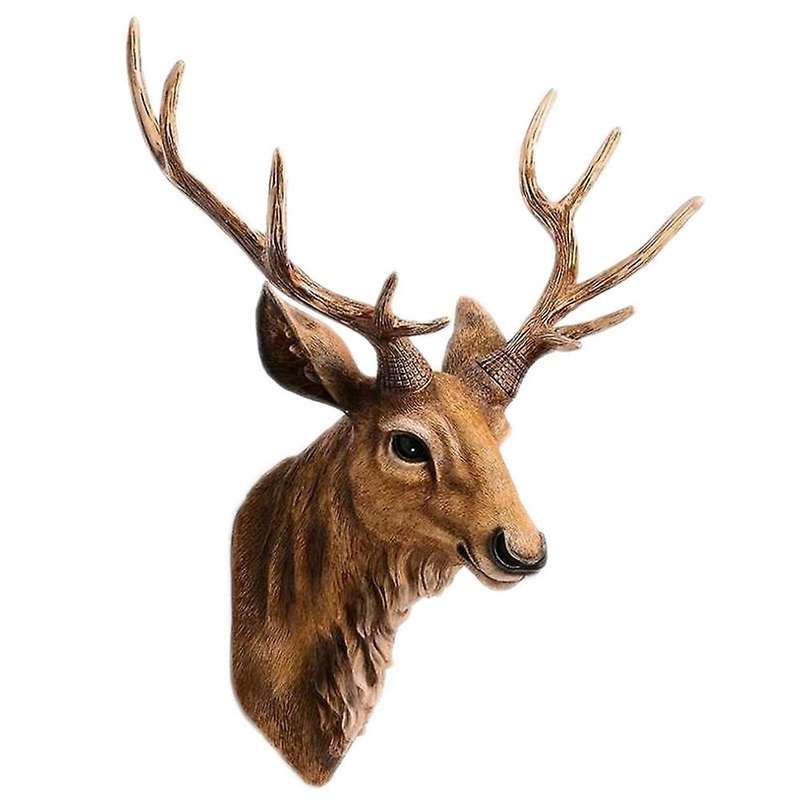 45cm Nordic Lucky Deer Head Wall Hanging Sculpture Light Luxury Animal Statue Skull Decor Home Decor