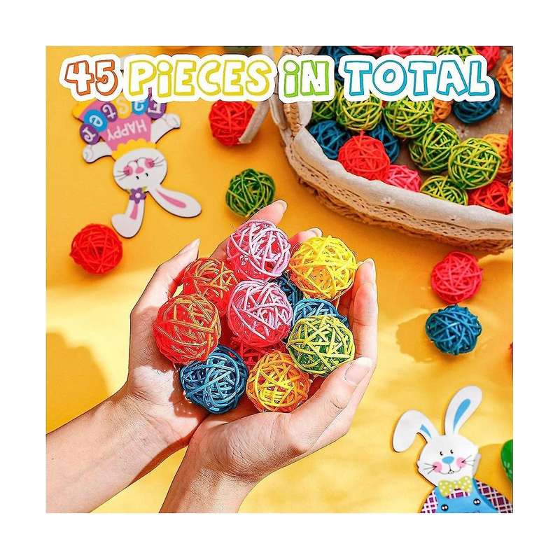 45Pcs Rattan Balls Color Decor Decorative Vase Filler Table Wedding Decoration for Baby Shower Birt