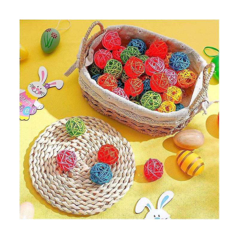 45Pcs Rattan Balls Color Decor Decorative Vase Filler Table Wedding Decoration for Baby Shower Birt