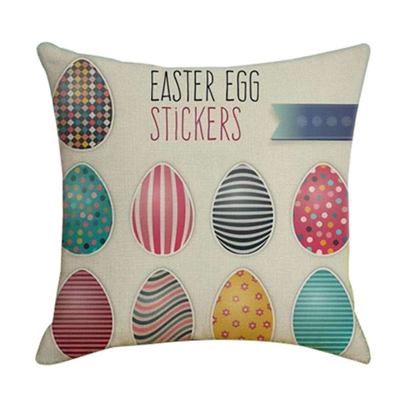 45X45cm Easter Egg Printed Pillowcase for Sofa Linen Pillow Case Decoration Home Room Office Car Thr