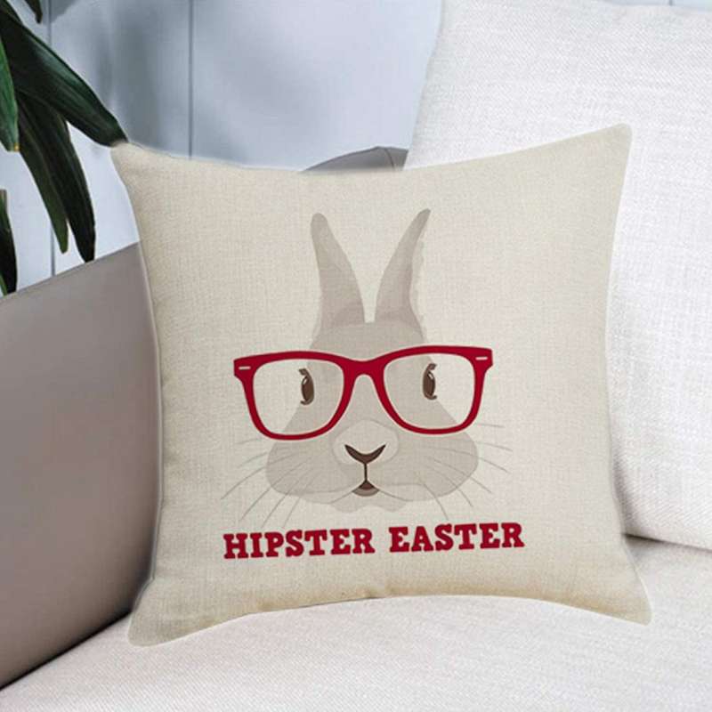 45X45cm Easter Pillowcase Rabbit Printed Sofa Cushion Cover Decoration Car Room Pillow Case
