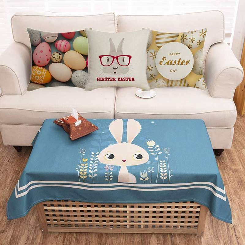 45X45cm Easter Pillowcase Rabbit Printed Sofa Cushion Cover Decoration Car Room Pillow Case