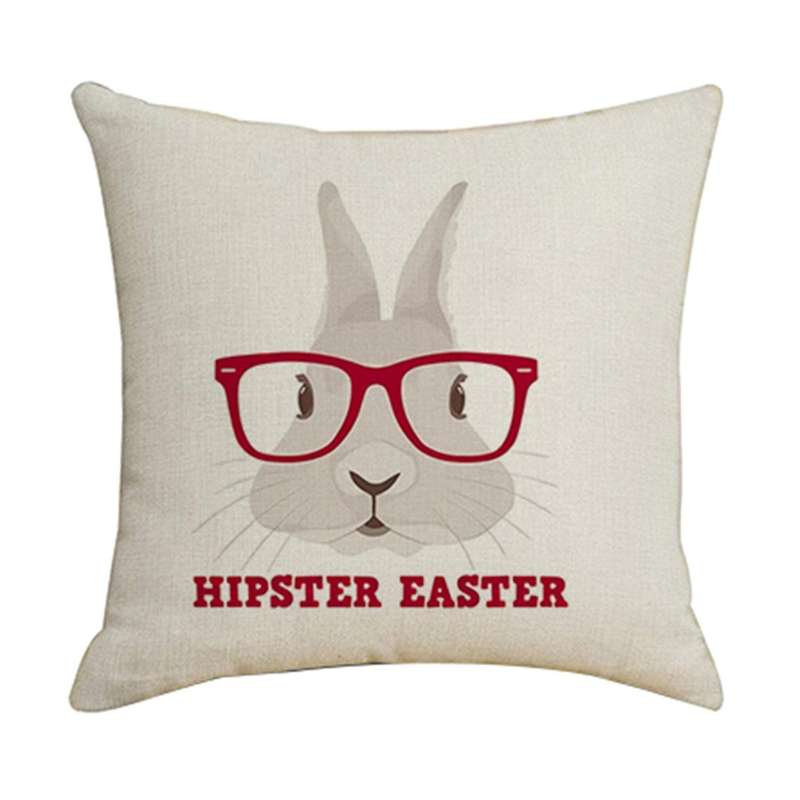 45X45cm Easter Pillowcase Rabbit Printed Sofa Cushion Cover Decoration Car Room Pillow Case