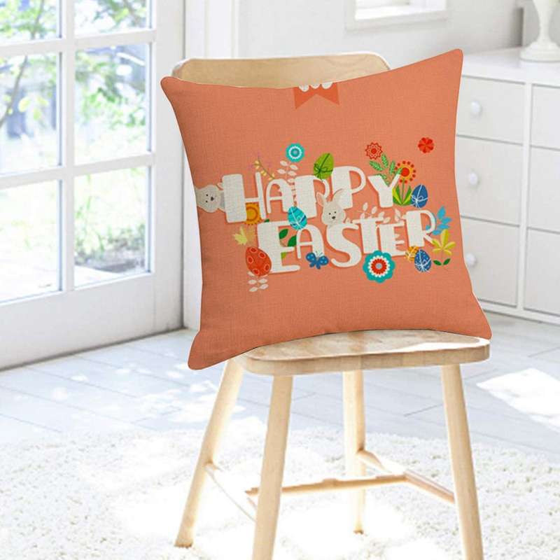 45X45cm Happy Easter Egg Pillowcases Bunny Cushion Covers Sofa Linen Throw Pillow Case Decoration Ch