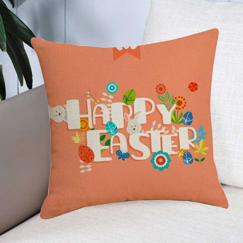 45X45cm Happy Easter Egg Pillowcases Bunny Cushion Covers Sofa Linen Throw Pillow Case Decoration Ch
